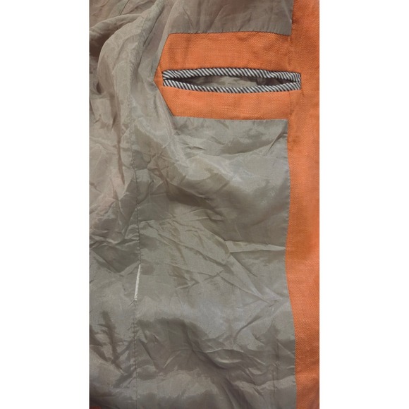 J.Crew Womens Linen Blazer Jacket Size 4 Apricot Orange Two Button Notch Lapel - Picture 10 of 12